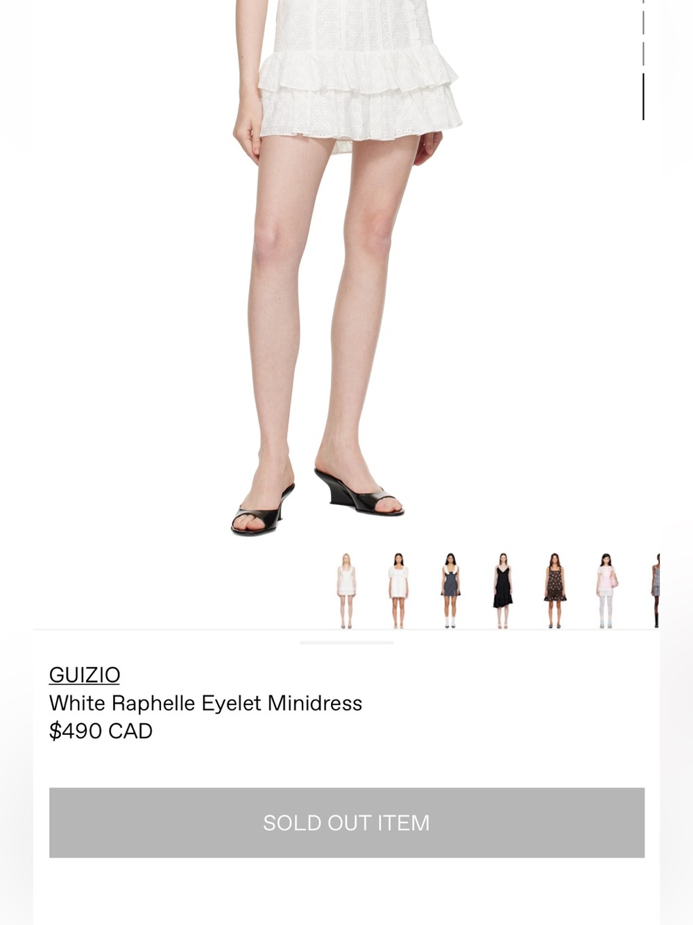 GUIZIO White Eyelet Lace-Up Ruffle Mini Dress - Picture 2 of 9